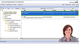 A screenshot from Crystal Reports with a photo of a woman
